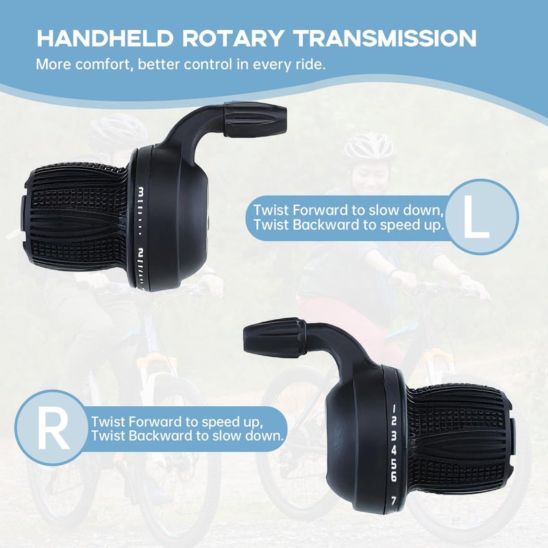 Tailcle Bicycle Twist Shifter Lever 3x7 Speed Revoshift Lever 21 Speed Twist Grip Gear for MTB Mountain Bike (KDSG-15) - Image 5